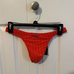 Bruno Banani Vibrant Red Striped Thong